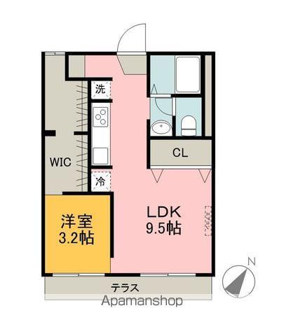 ひまわりハイツB棟(1LDK/1階)の間取り写真