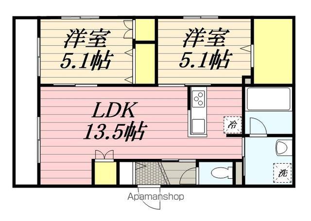 クレストK(2LDK/3階)の間取り写真