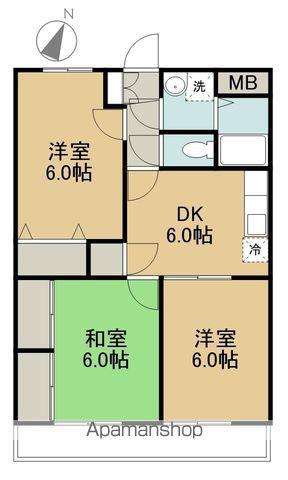 カームリー新海(3DK/4階)の間取り写真