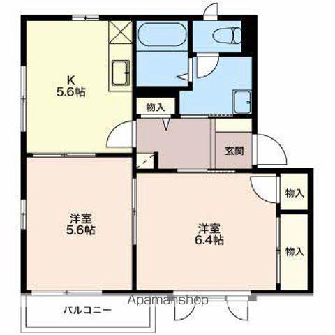 ディアス のみぞB(2K/2階)の間取り写真