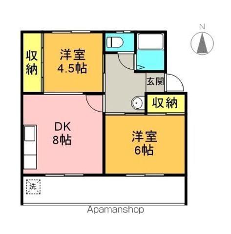 メゾンレポス鏡島(2DK/2階)の間取り写真