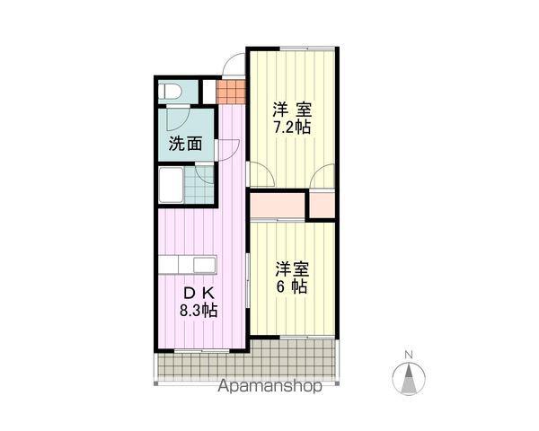 グランパレコートド-ル(2DK/7階)の間取り写真