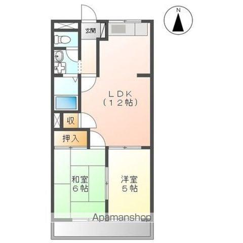 ニューレジデンス ジュン(2LDK/2階)の間取り写真