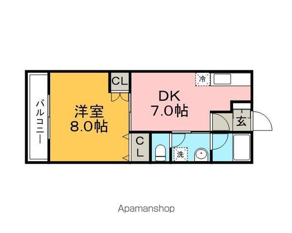 諏訪野ビル(1LDK/2階)の間取り写真