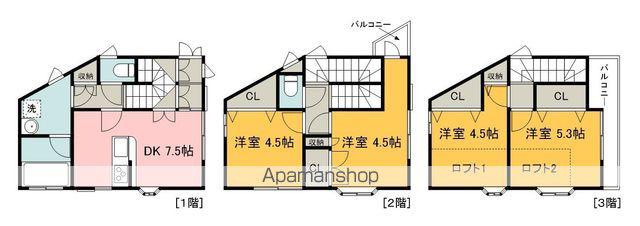 西武鉄道新宿線 狭山市駅 徒歩22分 3階建 築26年(4DK)の間取り写真