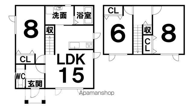 根室本線 西帯広駅 徒歩27分 2階建 築9年(3LDK)の間取り写真