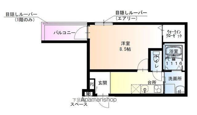 フジパレス湊ノース(1K/1階)の間取り写真