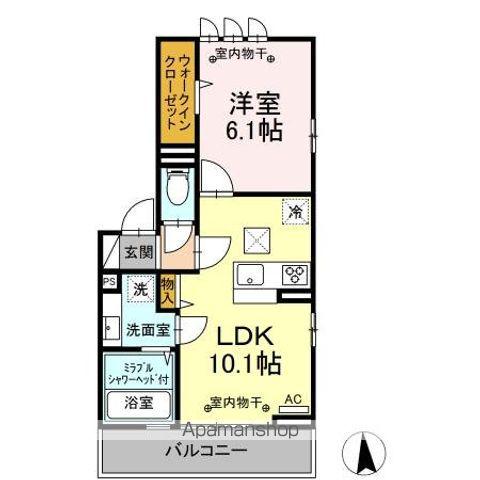 サフィール(1LDK/1階)の間取り写真