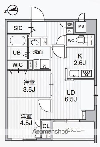ALIVIS中野(2DK/2階)の間取り写真
