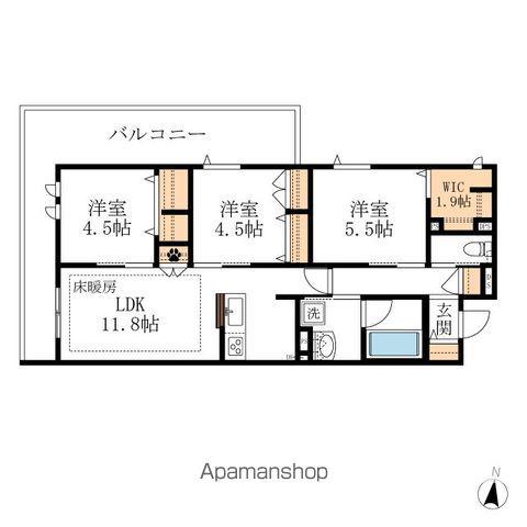 ジャンヴィエ・ルナ(3LDK/3階)の間取り写真