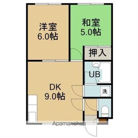 メゾンマキ(2DK/2階)の間取り写真