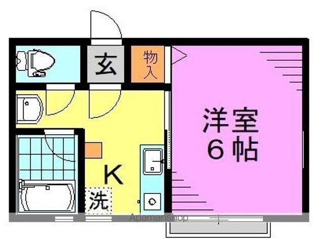 東京地下鉄方南支線 中野富士見町駅 徒歩6分 2階建 築65年(1K/2階)の間取り写真