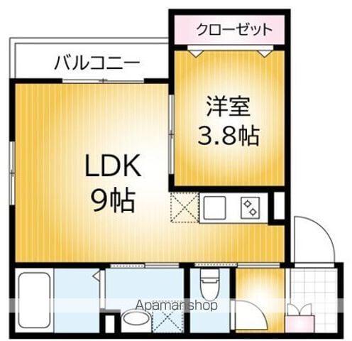 コモイルソーレ弁天(1LDK/2階)の間取り写真