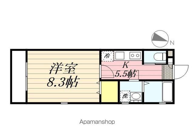アフェット道場南(1K/3階)の間取り写真