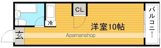 グリーン蛍(ワンルーム/2階)の間取り写真
