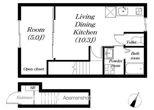 メゾンドアンジュ B棟(1LDK/2階)の間取り写真