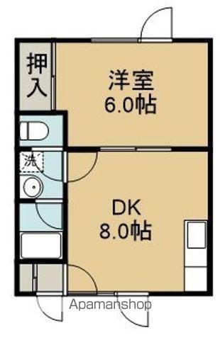 亀田タウンハイツ(1DK/1階)の間取り写真