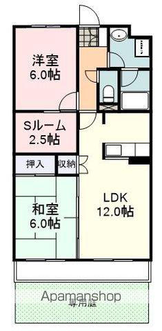 ヴェルドミール(2SLDK/1階)の間取り写真