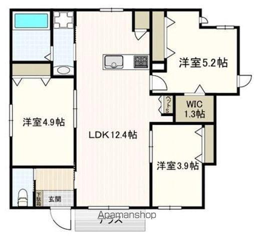 下連雀6丁目へーベルメゾン(3LDK/1階)の間取り写真