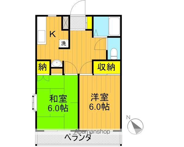 旭エミネンス(2DK/3階)の間取り写真