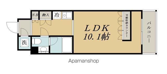 デュオン新大阪レジデンス(1K/9階)の間取り写真