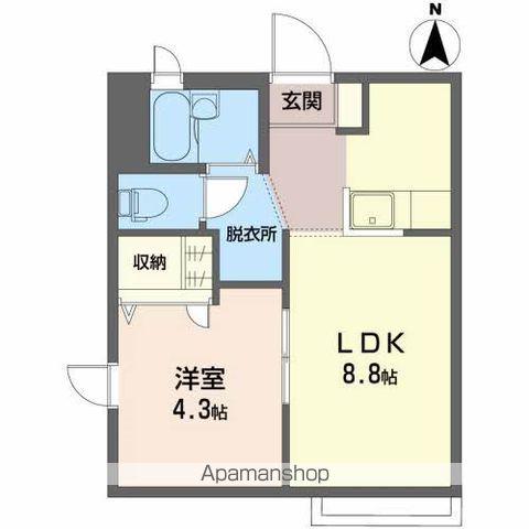 レジデンス七ツ沢A(1LDK/2階)の間取り写真