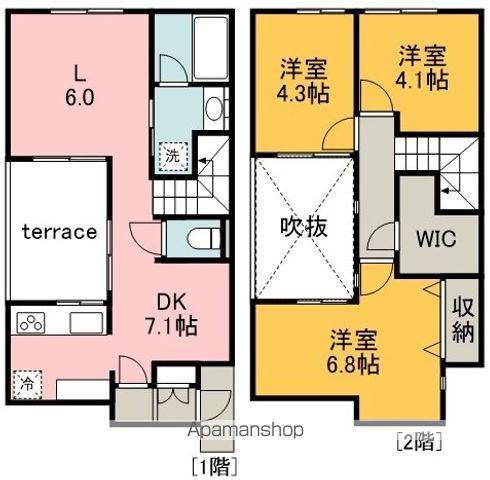 CORTILE橘(3LDK/1階)の間取り写真