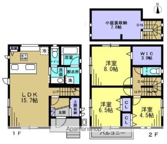 総武本線 津田沼駅 徒歩9分 2階建 築1年(3LDK)の間取り写真