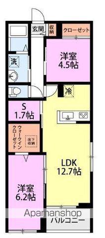 LA CIME(2LDK/2階)の間取り写真