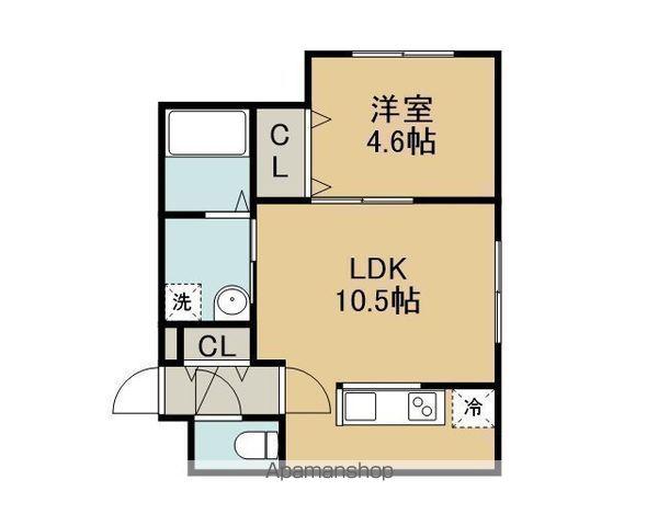 フェーラシュヴァル千歳Ⅱ(1LDK/4階)の間取り写真