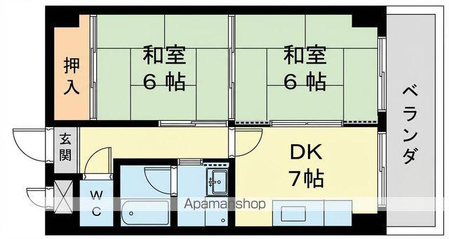ステージハウス万石(2DK/3階)の間取り写真