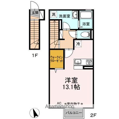 FLORIA(ワンルーム/2階)の間取り写真