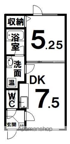 ブランノワール(1DK/1階)の間取り写真