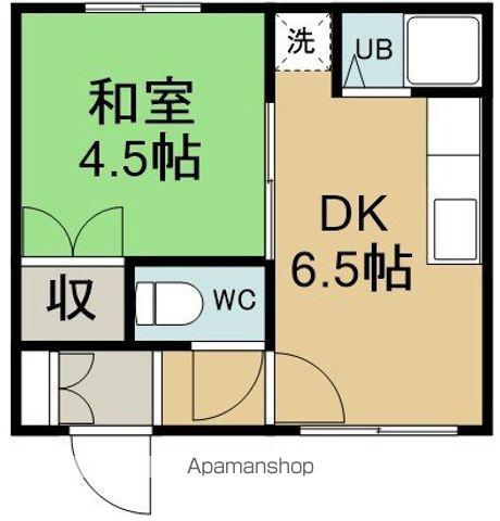 マンション谷地頭(1DK/3階)の間取り写真