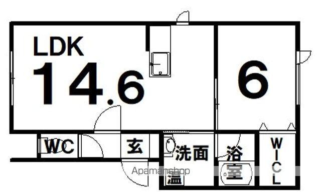 レインボーコート東川 A棟(1LDK/1階)の間取り写真