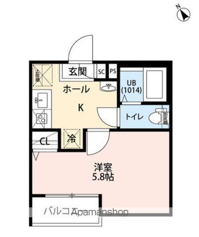 エクセラン北松戸(1K/1階)の間取り写真