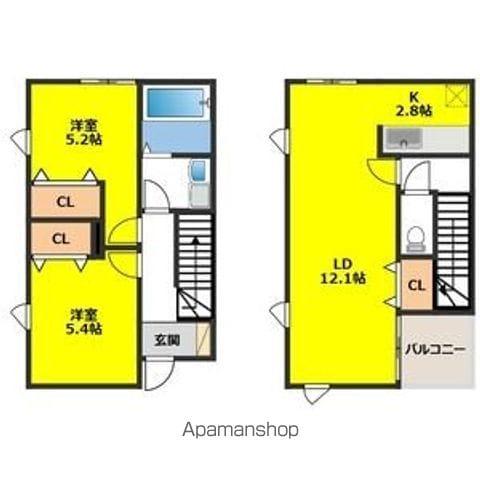 ルピナスⅡ(2LDK/1階)の間取り写真