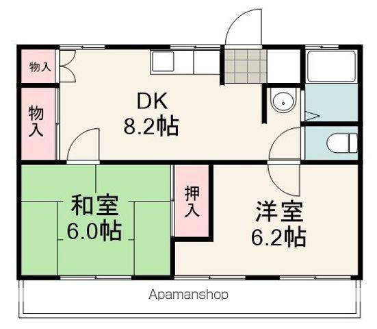 ESPLANADE北脇(2DK/1階)の間取り写真