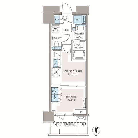 パークシティ中野ザタワー エアーズ(1DK/22階)の間取り写真