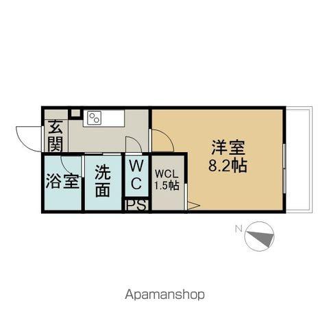 Mスクエア コート(1K/1階)の間取り写真