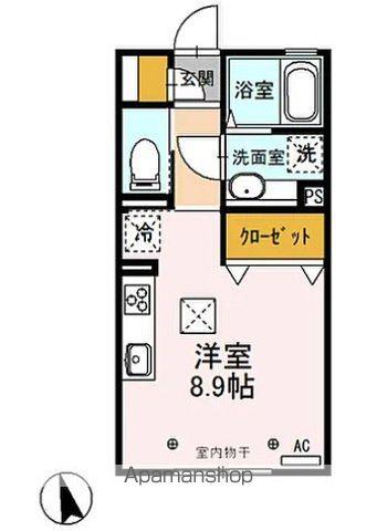 OHANAオハナ(ワンルーム/1階)の間取り写真