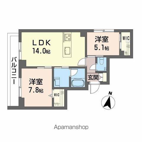AMI COURT OHRI(2LDK/2階)の間取り写真