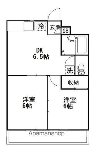 エクセルコート八千代イースト(2DK/1階)の間取り写真