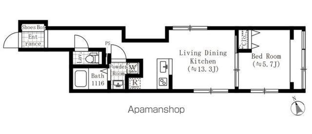 CREATIF池袋本町(1LDK/4階)の間取り写真