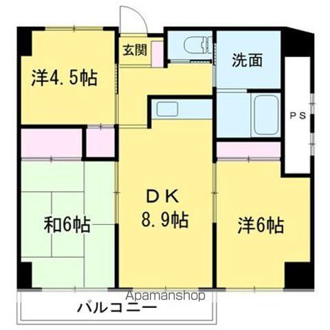 サンスクエアビル(3DK/5階)の間取り写真