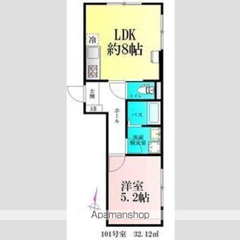 BAU宮町2号棟(1LDK/3階)の間取り写真