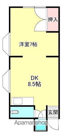 アーバンハイム2(1DK/1階)の間取り写真