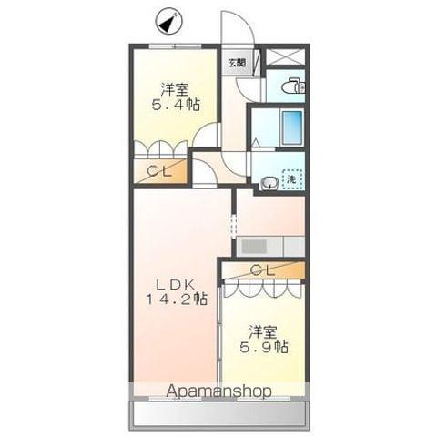サンクレールⅢ(2LDK/3階)の間取り写真