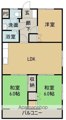 ニュー今津ハイツ(3LDK/3階)の間取り写真
