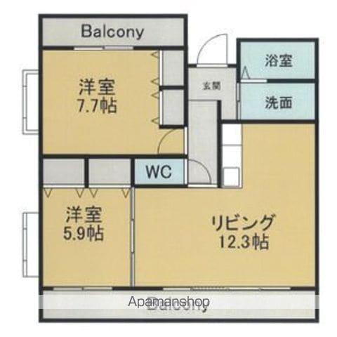 レオパレスシャロームⅡ(2LDK/2階)の間取り写真